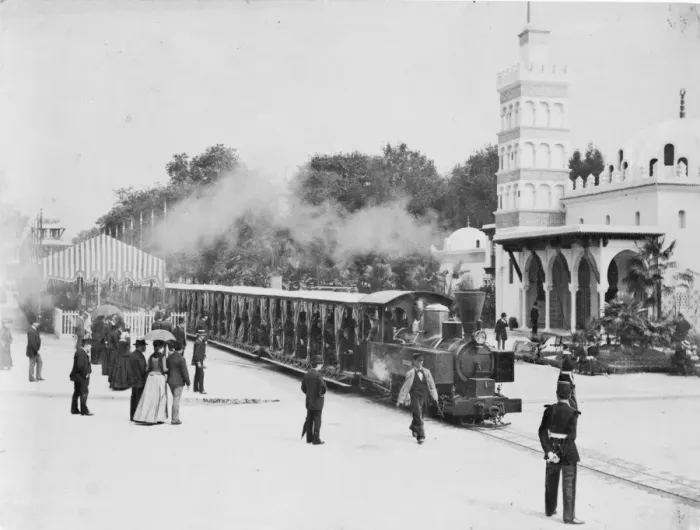 Framed Print : Railroad train at the Paris Exposition, 1889 Framed Print : Railroad train at the Paris Exposition, 1889