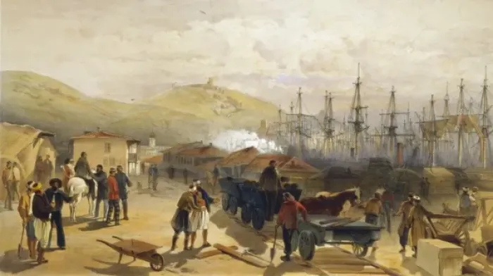 Framed Print : The railway at Balaklava, looking south