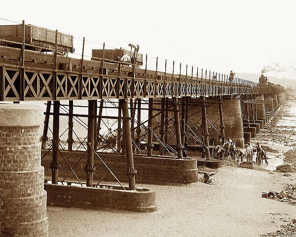 Railway bridge over the River Kent, Arnside, early 1900s
