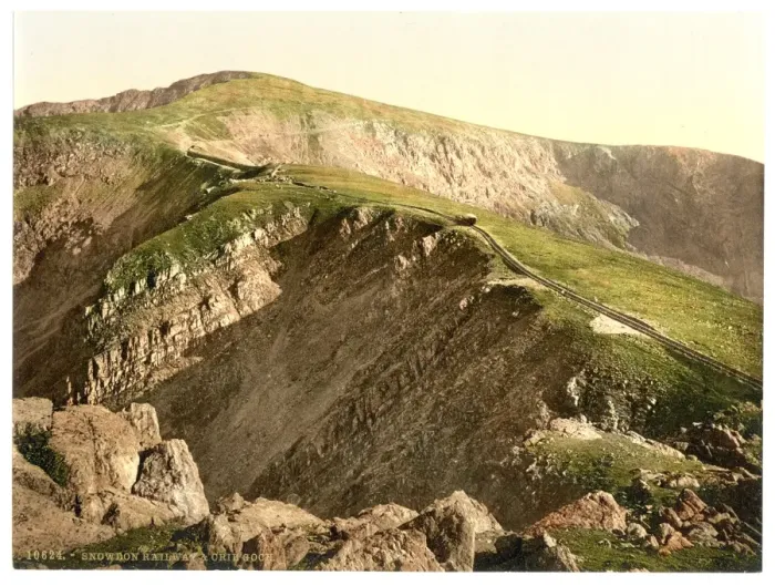 Framed Print : Railway and Crib Goch, Snowdon, Wales Framed Print : Railway and Crib Goch, Snowdon, Wales