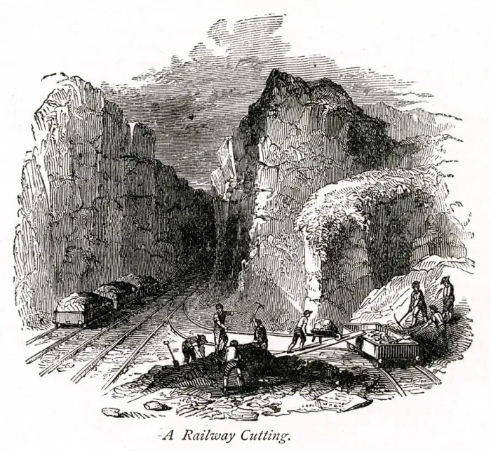 Framed Print : Railway cutting works in progress Framed Print : Railway cutting works in progress