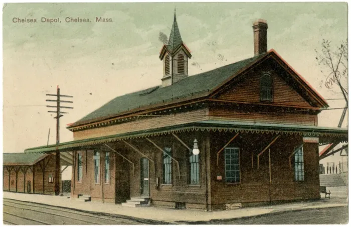 Framed Print : Railway Depot, Chelsea, Suffolk County, Mass, USA Framed Print : Railway Depot, Chelsea, Suffolk County, Mass, USA