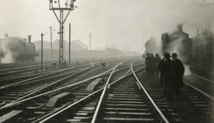 Framed Print : Railway junction in the morning mist (alternate version) Framed Print : Railway junction in the morning mist (alternate version)