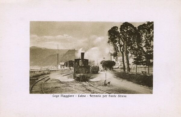 Railway at Luino on Lake Maggiore, Italy