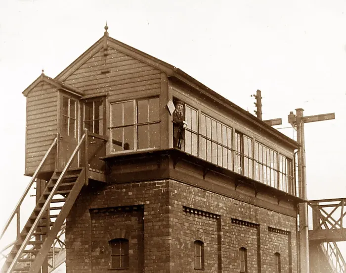 Framed Print : Railway signal box at Colwich, Staffordshire, early 1900s Framed Print : Railway signal box at Colwich, Staffordshire, early 1900s