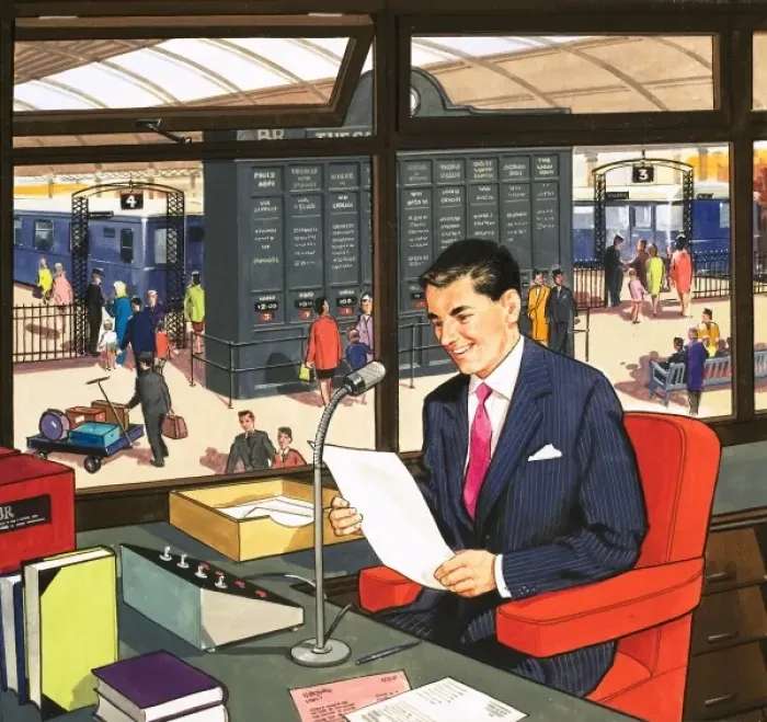 Framed Print : Railway Station Announcer Framed Print : Railway Station Announcer