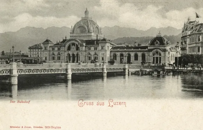 Framed Print : Railway station building, Lucerne, Switzerland Framed Print : Railway station building, Lucerne, Switzerland
