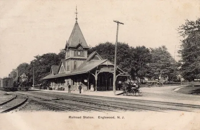 Framed Print : Railway station, Englewood, New Jersey, USA Framed Print : Railway station, Englewood, New Jersey, USA