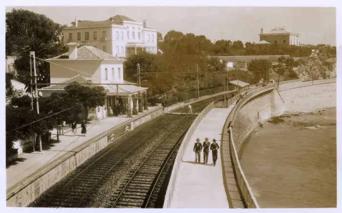 Framed Print : Railway station, Estoril, Cascais, Portugal Framed Print : Railway station, Estoril, Cascais, Portugal