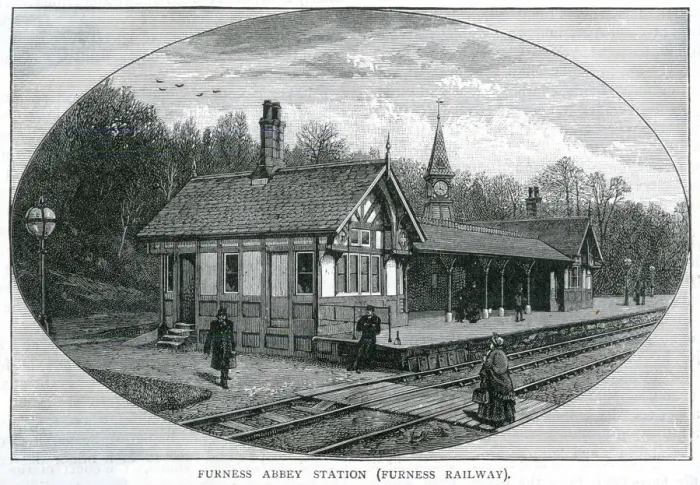 Framed Print : Railway station at Furness Abbey, Barrow-in-Furness, Cumbria Framed Print : Railway station at Furness Abbey, Barrow-in-Furness, Cumbria