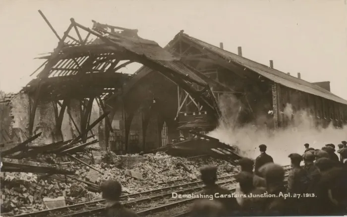 Framed Print : Railway Station Junction (Showing the demolition work) Framed Print : Railway Station Junction (Showing the demolition work)