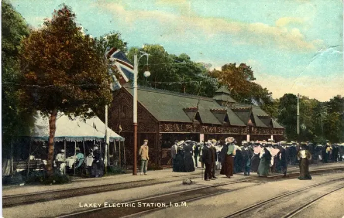 Framed Print : Railway Station, Laxey, Isle of Man