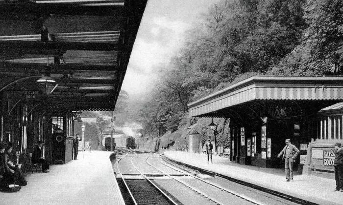 Framed Print : Railway Station, Newcastle under Lyme early 1900's Framed Print : Railway Station, Newcastle under Lyme early 1900's