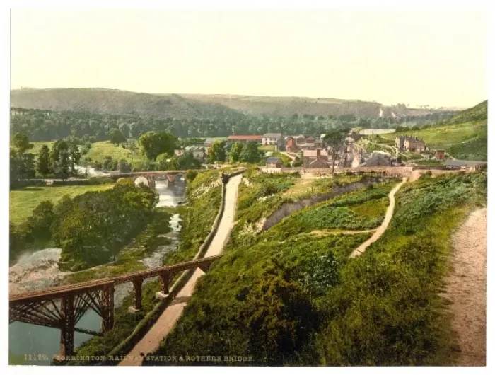 Framed Print : Railway station and Rothern Bridge, Torrington, England Framed Print : Railway station and Rothern Bridge, Torrington, England
