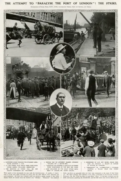 Framed Print : Railway strike 1911: Attempt to paralyse the port of London Framed Print : Railway strike 1911: Attempt to paralyse the port of London