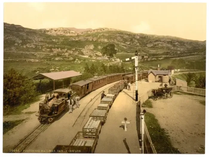 Framed Print : Railway, Tan-y-Bwlch, Festiniog (i. e. Ffestiniog), Wales Framed Print : Railway, Tan-y-Bwlch, Festiniog (i. e. Ffestiniog), Wales