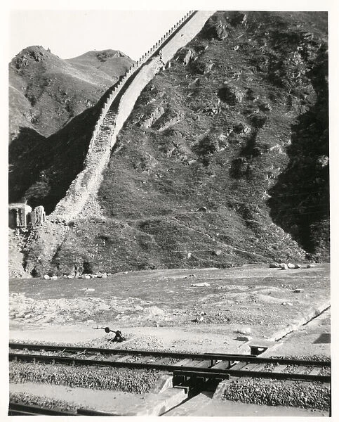 Railway track near the Great Wall, China
