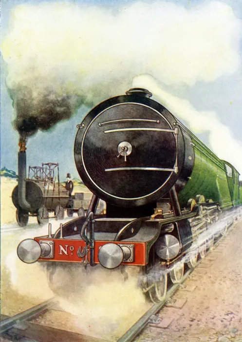 Framed Print : Railway Trains - old and new locomotive engines Framed Print : Railway Trains - old and new locomotive engines