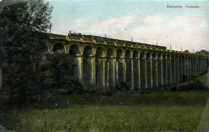 Framed Print : The Railway Viaduct and Train, Balcombe, Sussex Framed Print : The Railway Viaduct and Train, Balcombe, Sussex