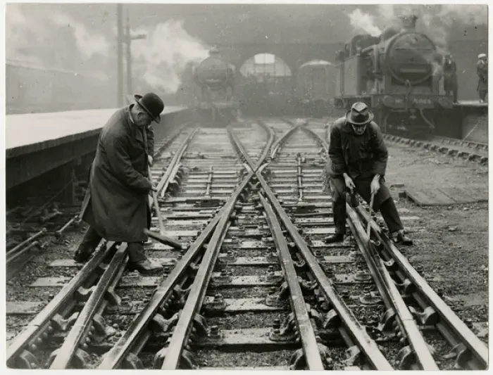 Framed Print : Railway volunteers at work 1926 Framed Print : Railway volunteers at work 1926
