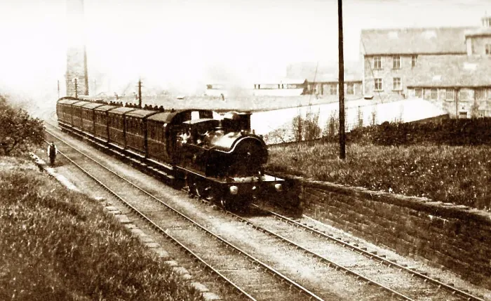 Framed Print : Railway at Waterfoot, Victorian period Framed Print : Railway at Waterfoot, Victorian period