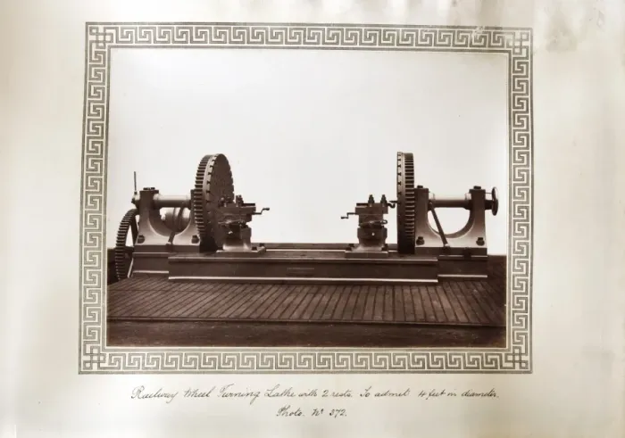 Framed Print : Railway wheel turning lathe Framed Print : Railway wheel turning lathe