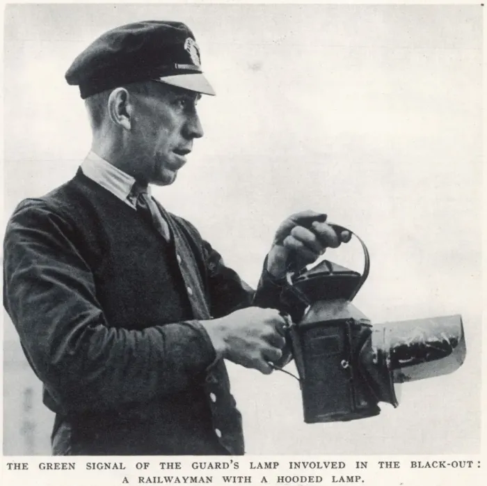 Framed Print : Railwayman with black-out lamp
