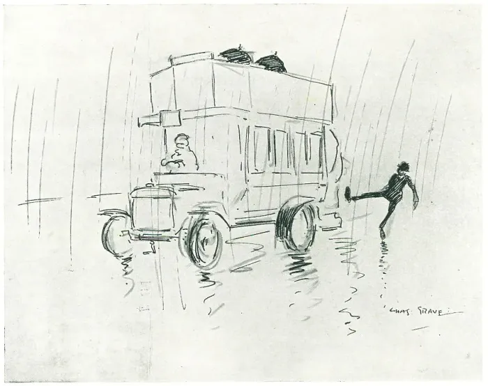 Framed Print : Rain And A Motor Bus Framed Print : Rain And A Motor Bus