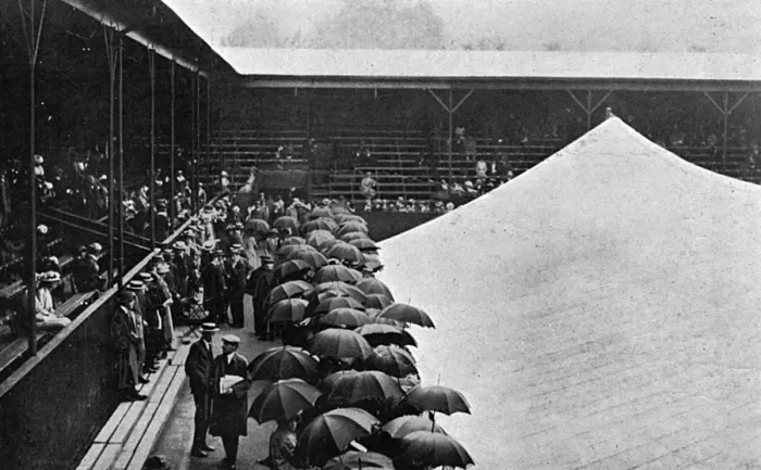 Framed Print : Rain at Wimbledon, 1914 Framed Print : Rain at Wimbledon, 1914