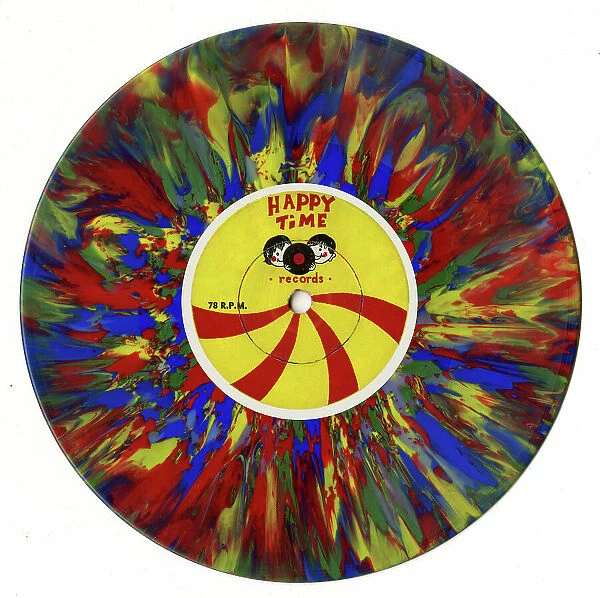 Rainbow design vinyl single record, side 2