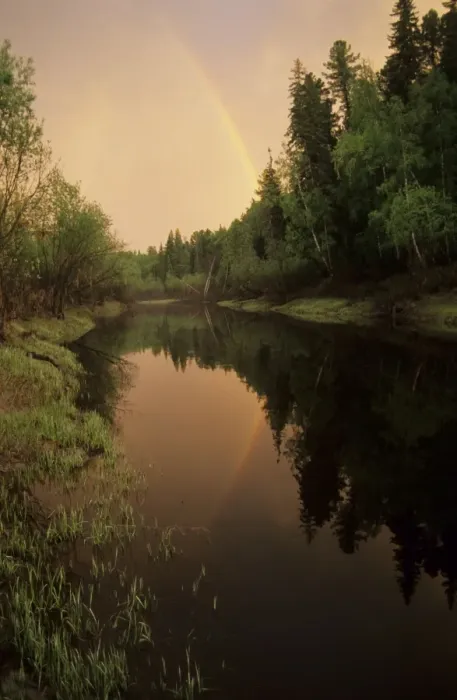 Framed Print : Rainbow after evening rain over river Negustyah Framed Print : Rainbow after evening rain over river Negustyah