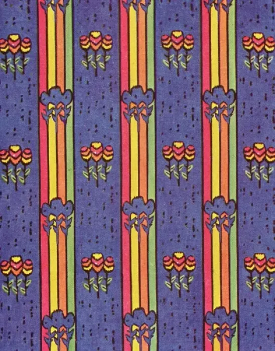 Framed Print : Rainbow flowers and stripes
