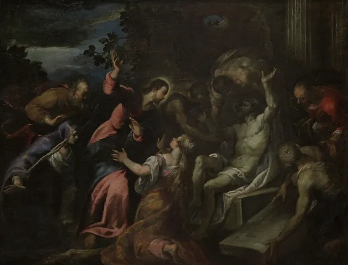 Framed Print : The Raising of Lazarus c. 1600. Painting by Andrea Vicentino Framed Print : The Raising of Lazarus c. 1600. Painting by Andrea Vicentino