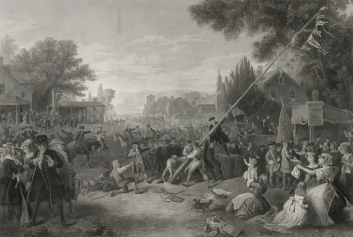 Framed Print : Raising the liberty pole, 1776 Framed Print : Raising the liberty pole, 1776