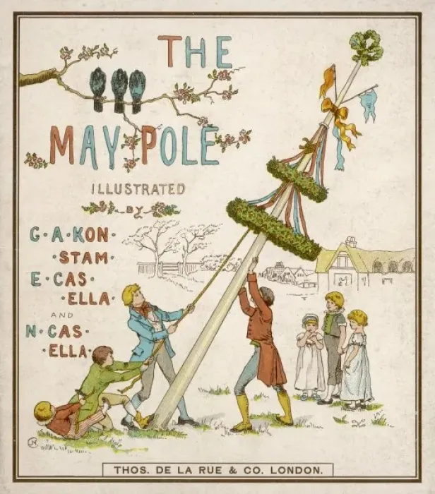 Framed Print : Raising the May Pole Framed Print : Raising the May Pole