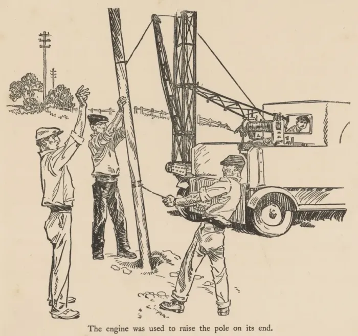 Framed Print : Raising telegraph poles Framed Print : Raising telegraph poles