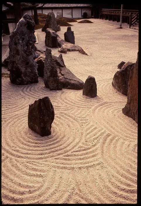 Framed Print : Raked rock garden, Kyoto, Japan Framed Print : Raked rock garden, Kyoto, Japan