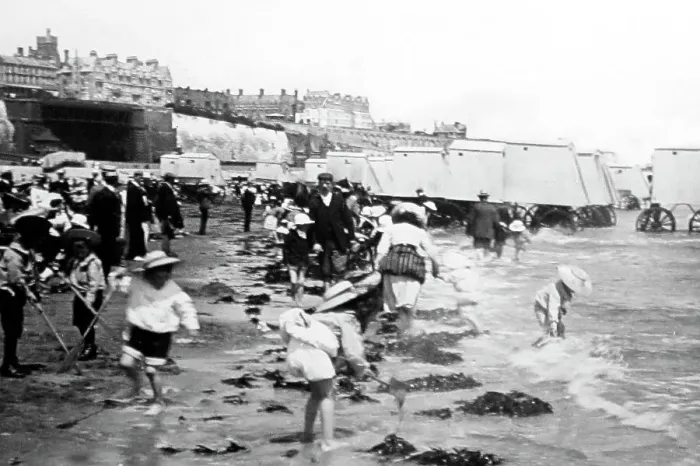 Framed Print : Ramsgate beach, Victorian period Framed Print : Ramsgate beach, Victorian period