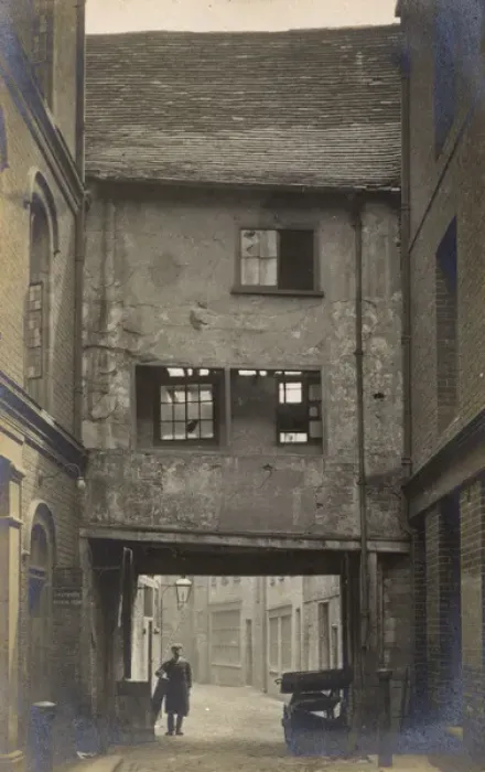 Framed Print : Ramshackle alley with sign for University Musical Club Framed Print : Ramshackle alley with sign for University Musical Club
