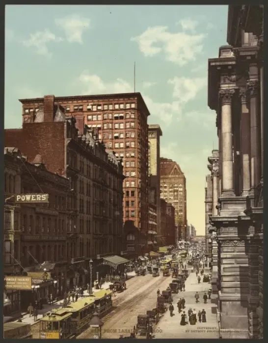 Framed Print : Randolph Street east from LaSalle, Chicago Framed Print : Randolph Street east from LaSalle, Chicago