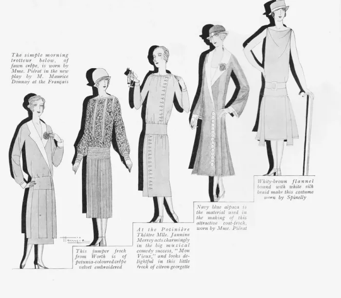 Framed Print : A range of current French fashions, 1925