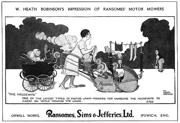 Ransomes, Sims and Jeffries advert by Heath Robinson