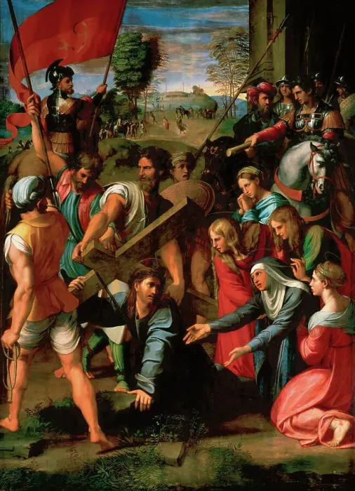 Framed Print : Raphael (1483-1520). Christ Falling on the Way to Calvary Framed Print : Raphael (1483-1520). Christ Falling on the Way to Calvary