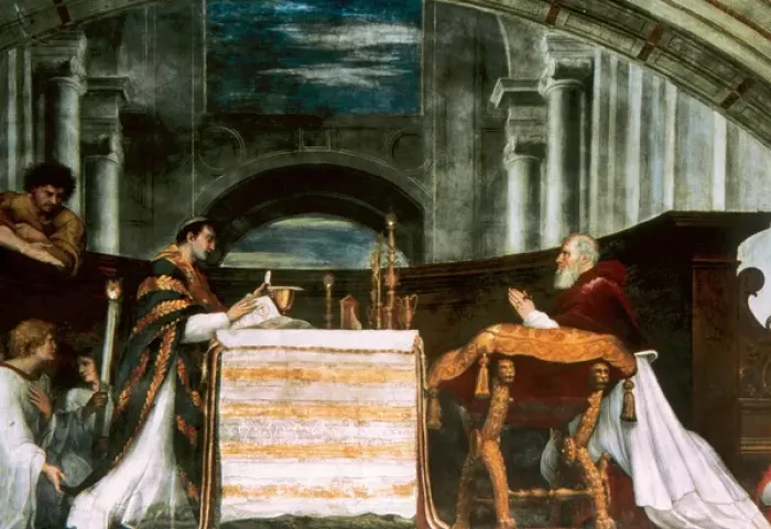 Framed Print : Raphael (1483-1520). Italian painter and architect. The Mass Framed Print : Raphael (1483-1520). Italian painter and architect. The Mass