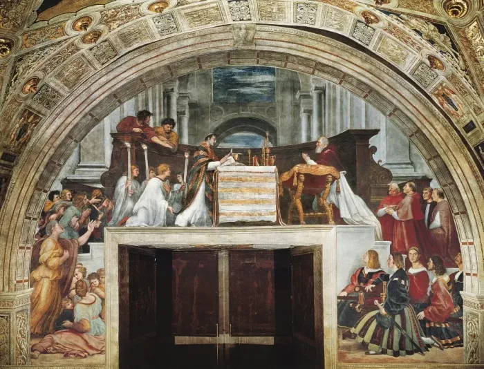 Framed Print : Raphael (1483-1520). The Mass of Bolsena. 1515 Framed Print : Raphael (1483-1520). The Mass of Bolsena. 1515