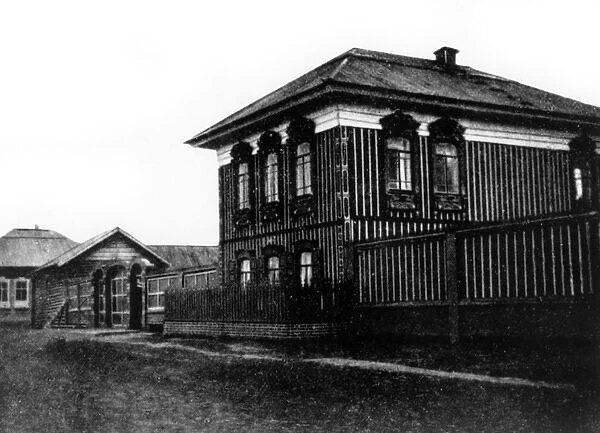Rasputin Home. RASPUTIN's home at Pokrovskoe. Date: circa 1900