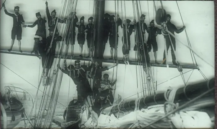 Framed Print : Ratcliff Sea Scouts lining a mast Framed Print : Ratcliff Sea Scouts lining a mast