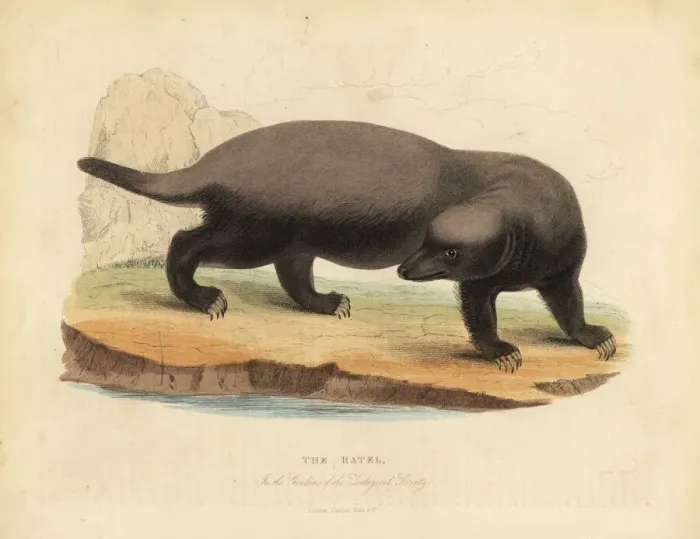 Framed Print : Ratel or honey badger, Mellivora capensis
