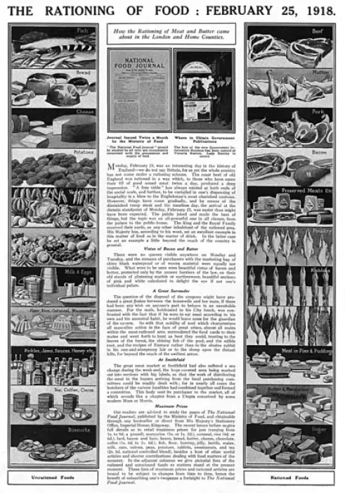 Framed Print : Rationing of Food, February 1918, WW1 Framed Print : Rationing of Food, February 1918, WW1