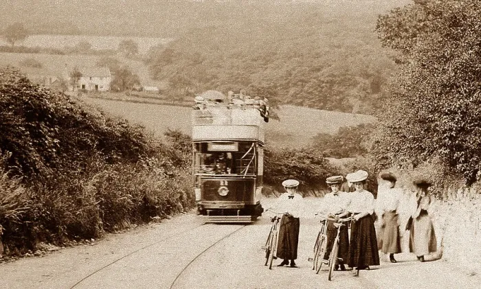 Framed Print : Rawmarsh Warren Hill tram early 1900s Framed Print : Rawmarsh Warren Hill tram early 1900s